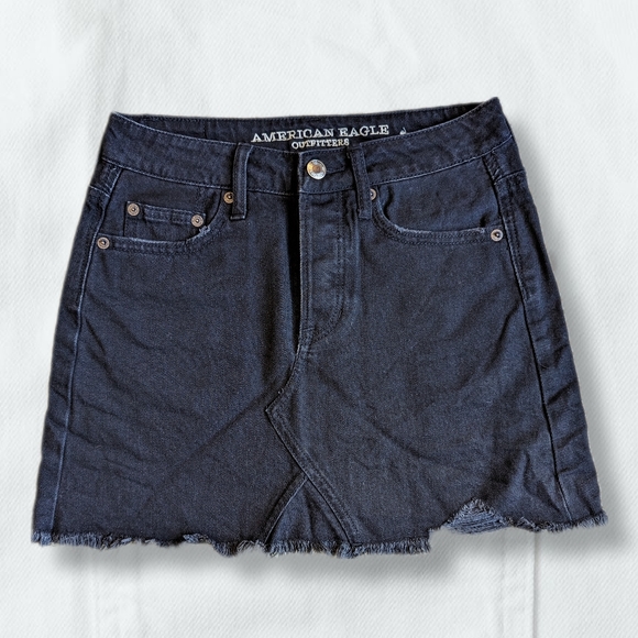 American Eagle Outfitters Dresses & Skirts - Black American Eagle Denim Mini with Button Front Closure sz 00